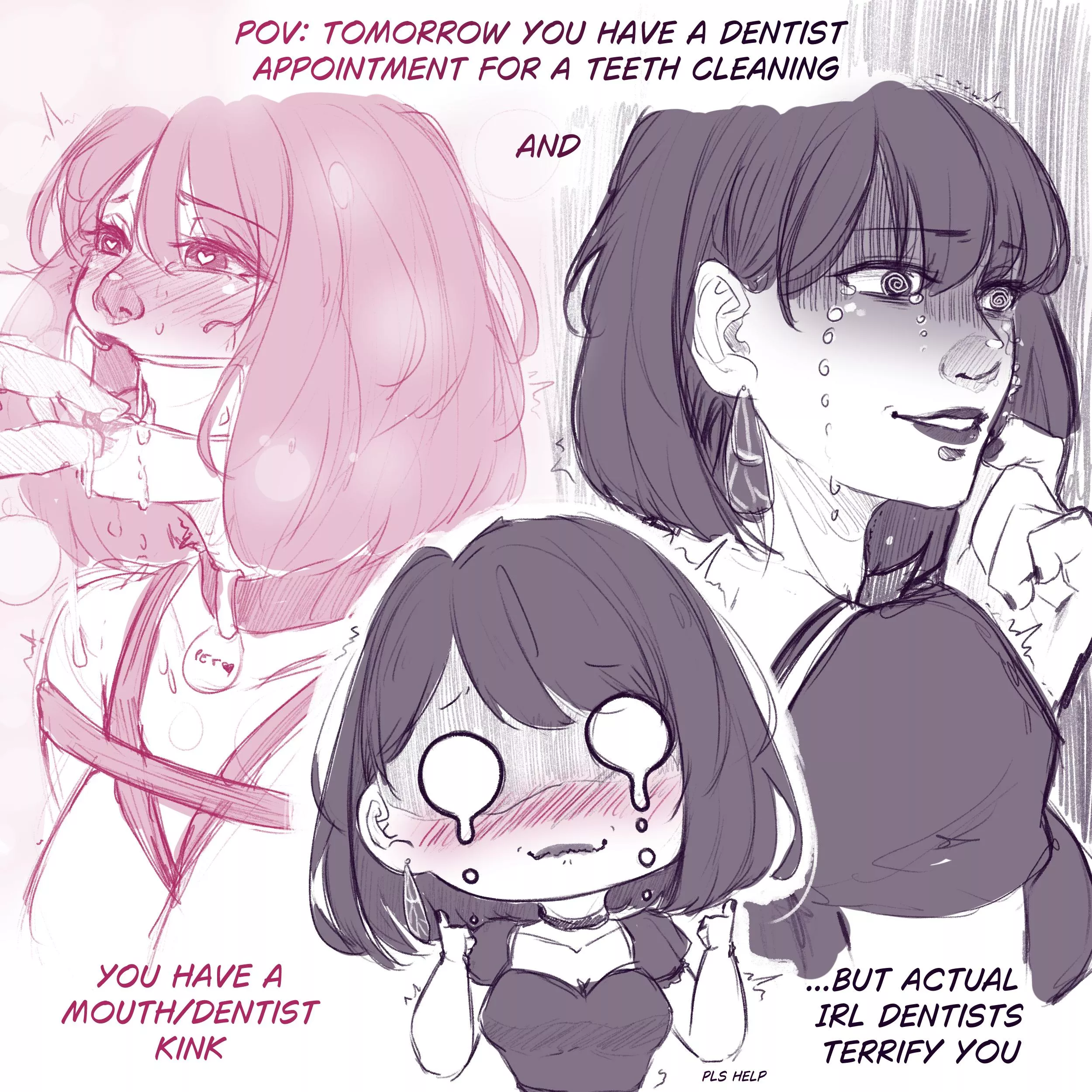 I'm not even sure how I feel about dentists anymore - Sketchy Art by me posted by Yume_Dreamfields