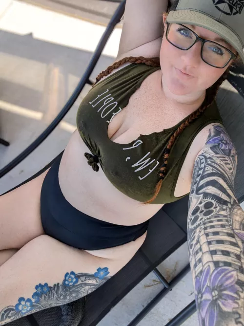 Time to enjoy some sun while I read  by redheadmama3