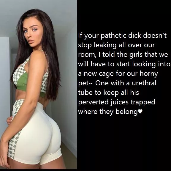 How can you resist leaking when she hasn't let you out in over a month already... posted by WintersCuck