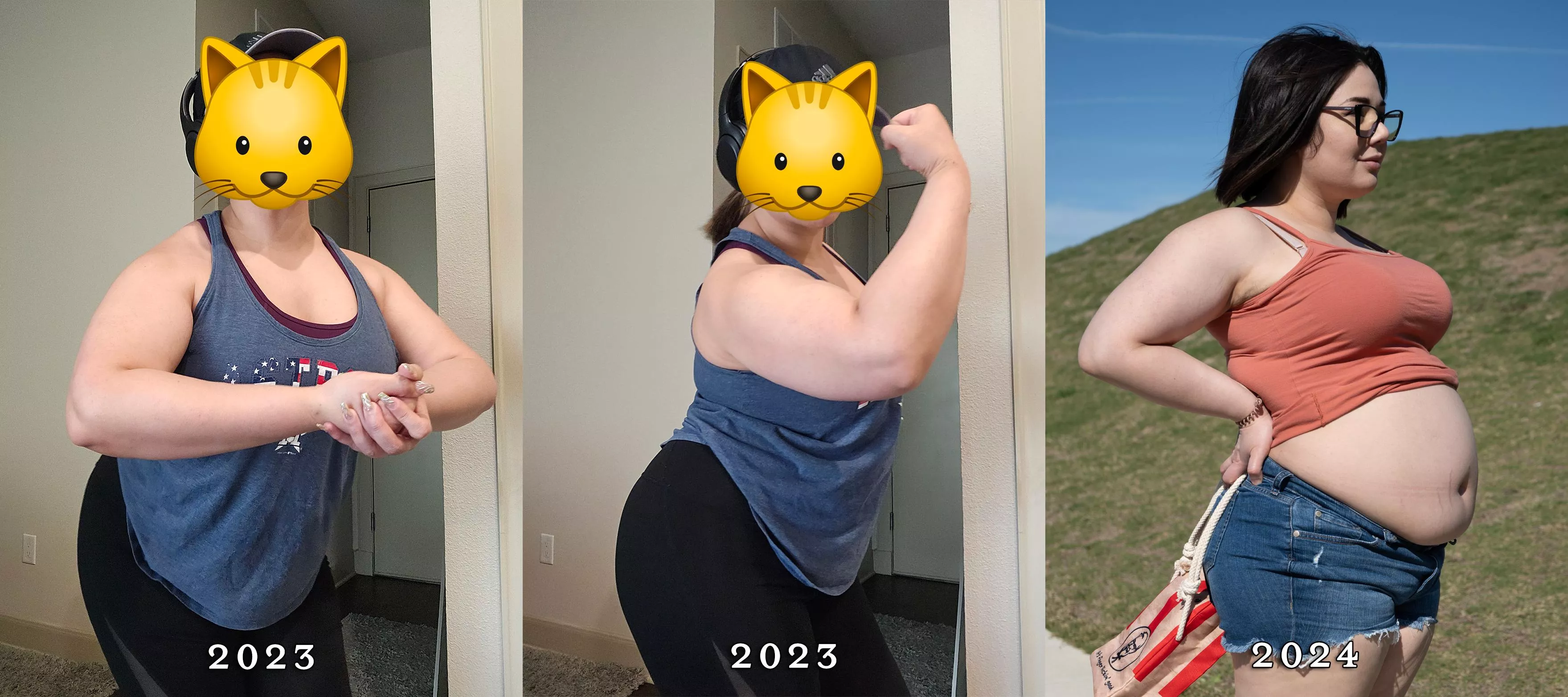 I worked so hard last year to turn my fatness into fitness, only to become a lazy blob all over again. 💪->🍗 posted by CouchQueenie