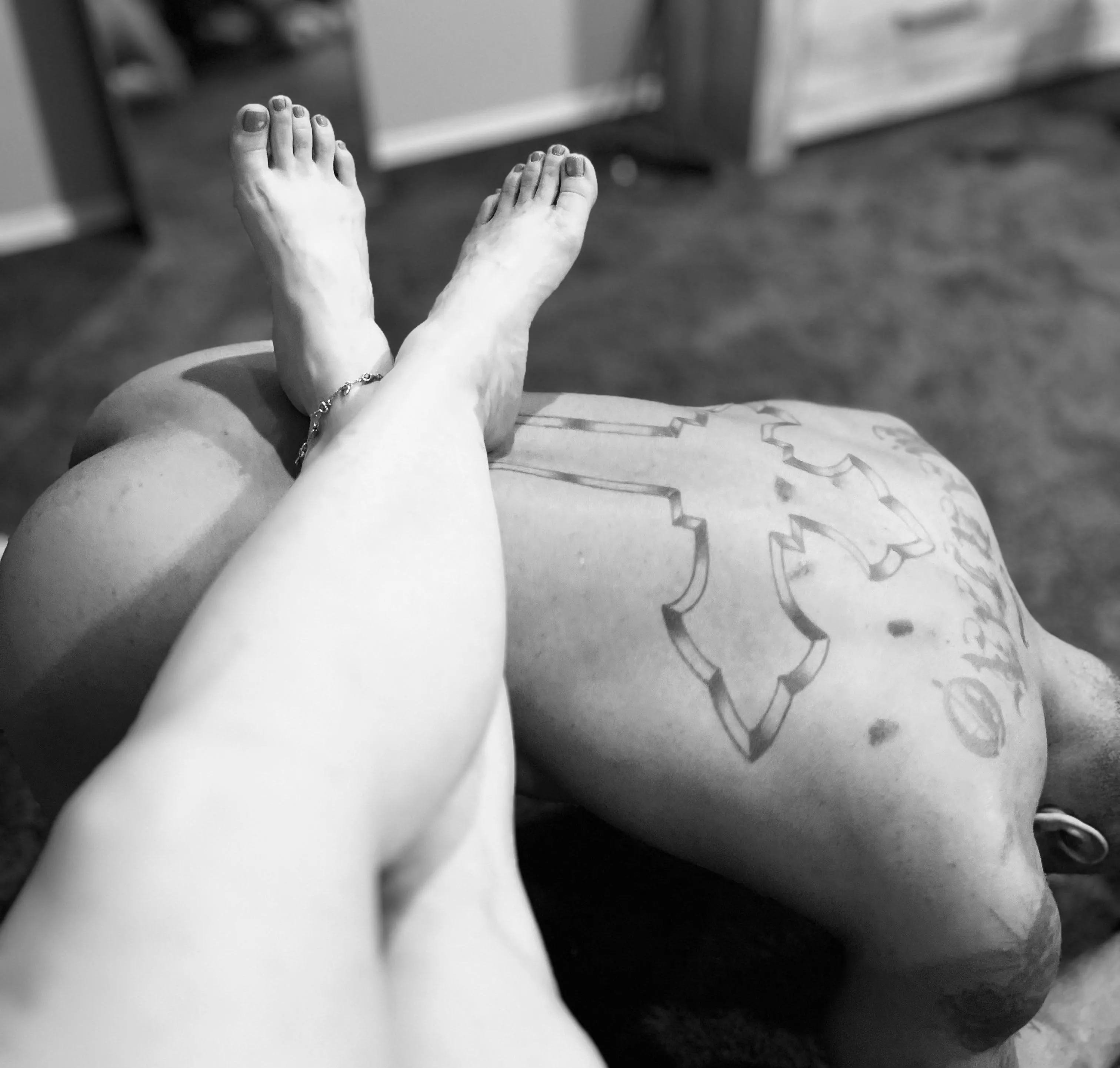 Kneeling as a footstool as my Master chats on FaceTime posted by Pooh_Butt