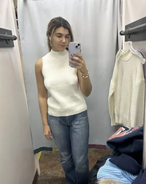 No bra needed in the fitting room by ripemangobaby