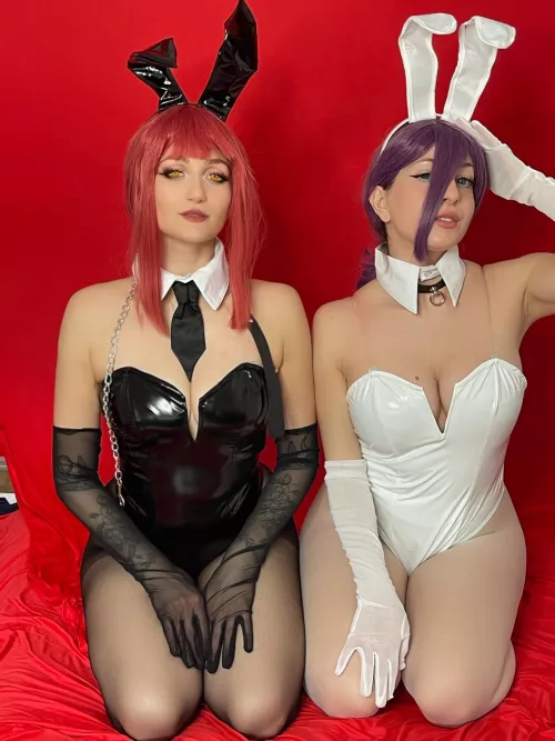 Bunny girls Makima and Reze by rijiiliones