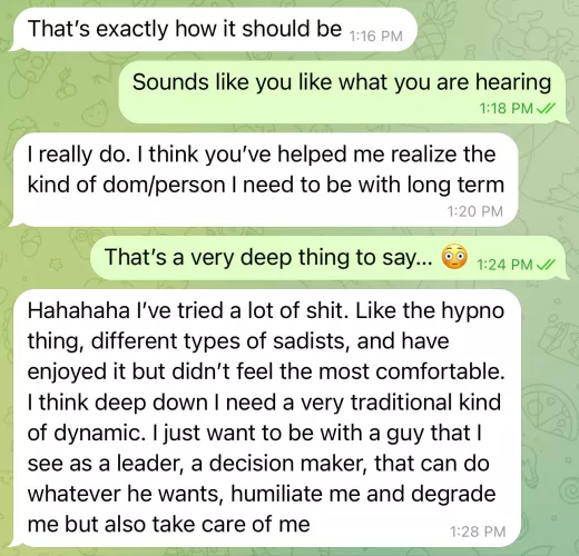 My conversation with my sub today #bdsm #domsub #traditional by SingleSheepherder217