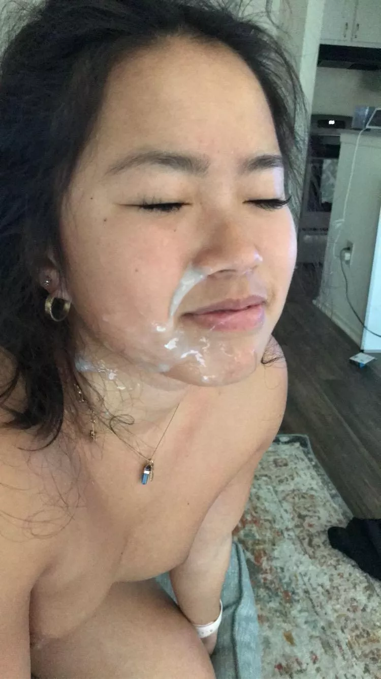 On my knees with a load of cum on my face. No better way to start a Friday morning.  posted by LifeofHarper