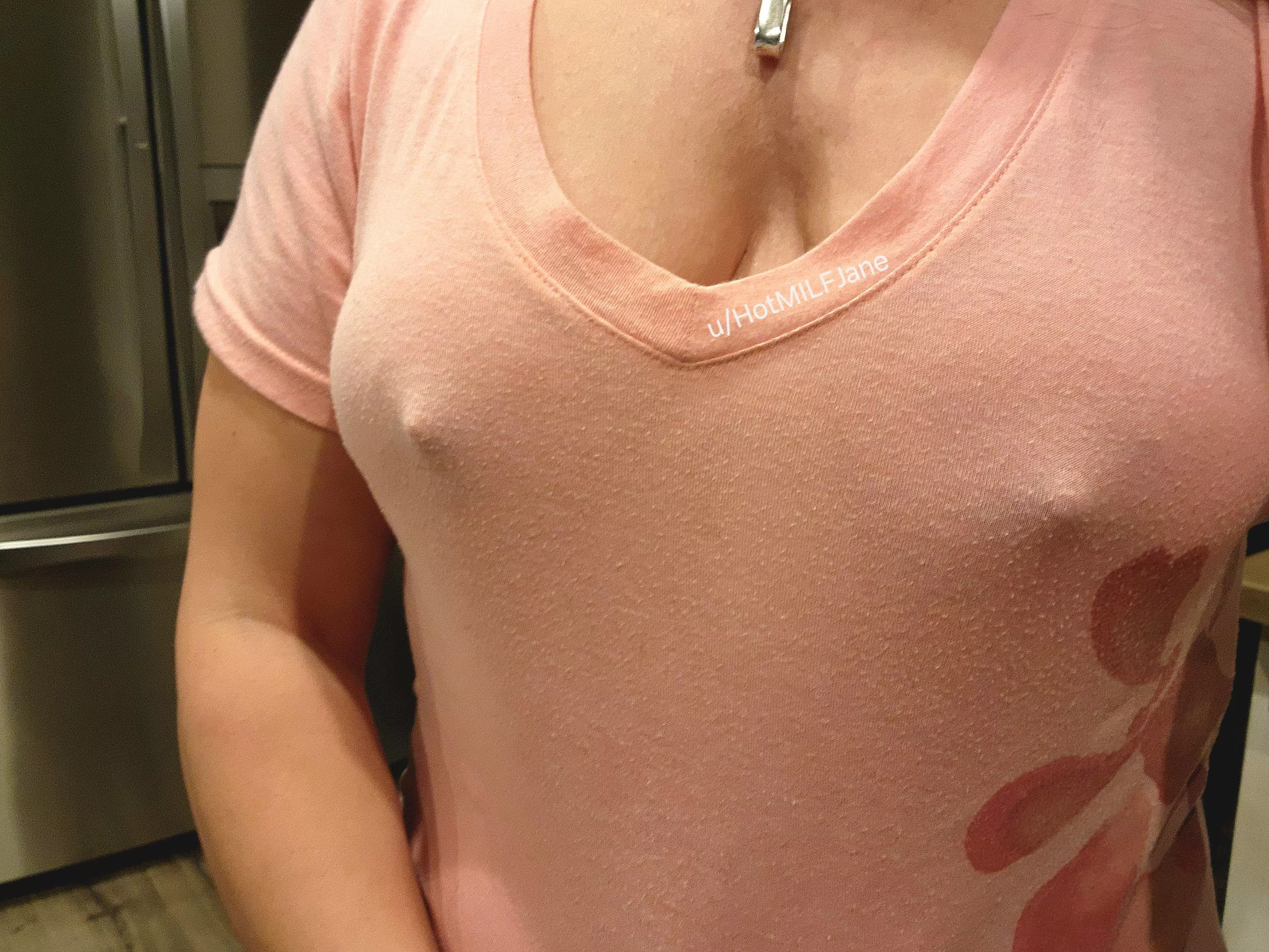 I love when people stare at my chest when I answer the door or talk to neighbors like this posted by HotMILFJane