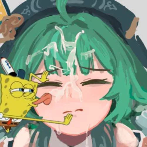 LF Color Source: 1girl, eyes closed, green hair, facial, meme by Nicknimatoon