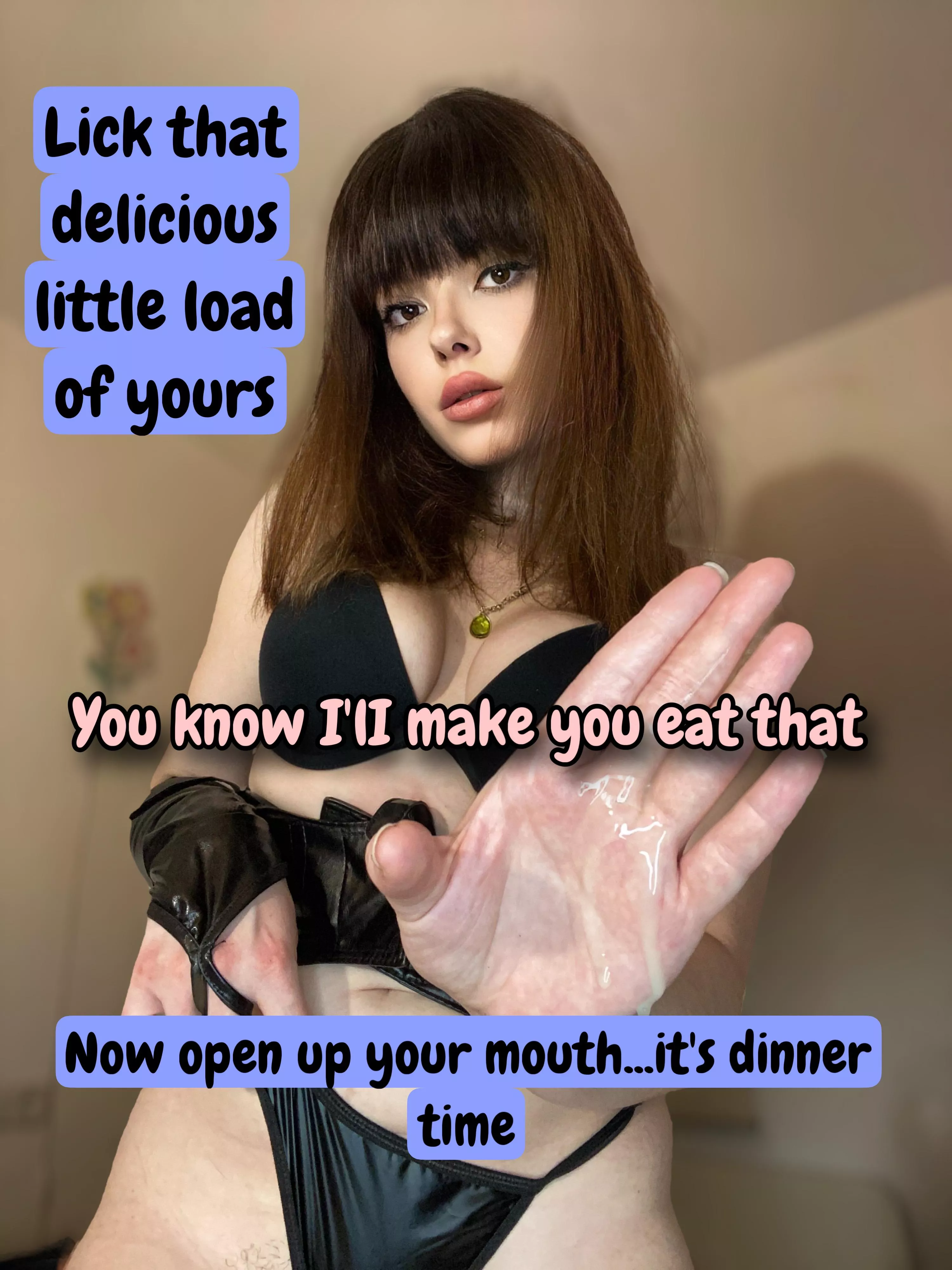 Lick that little delicious load... [oc] posted by Goddessmaude
