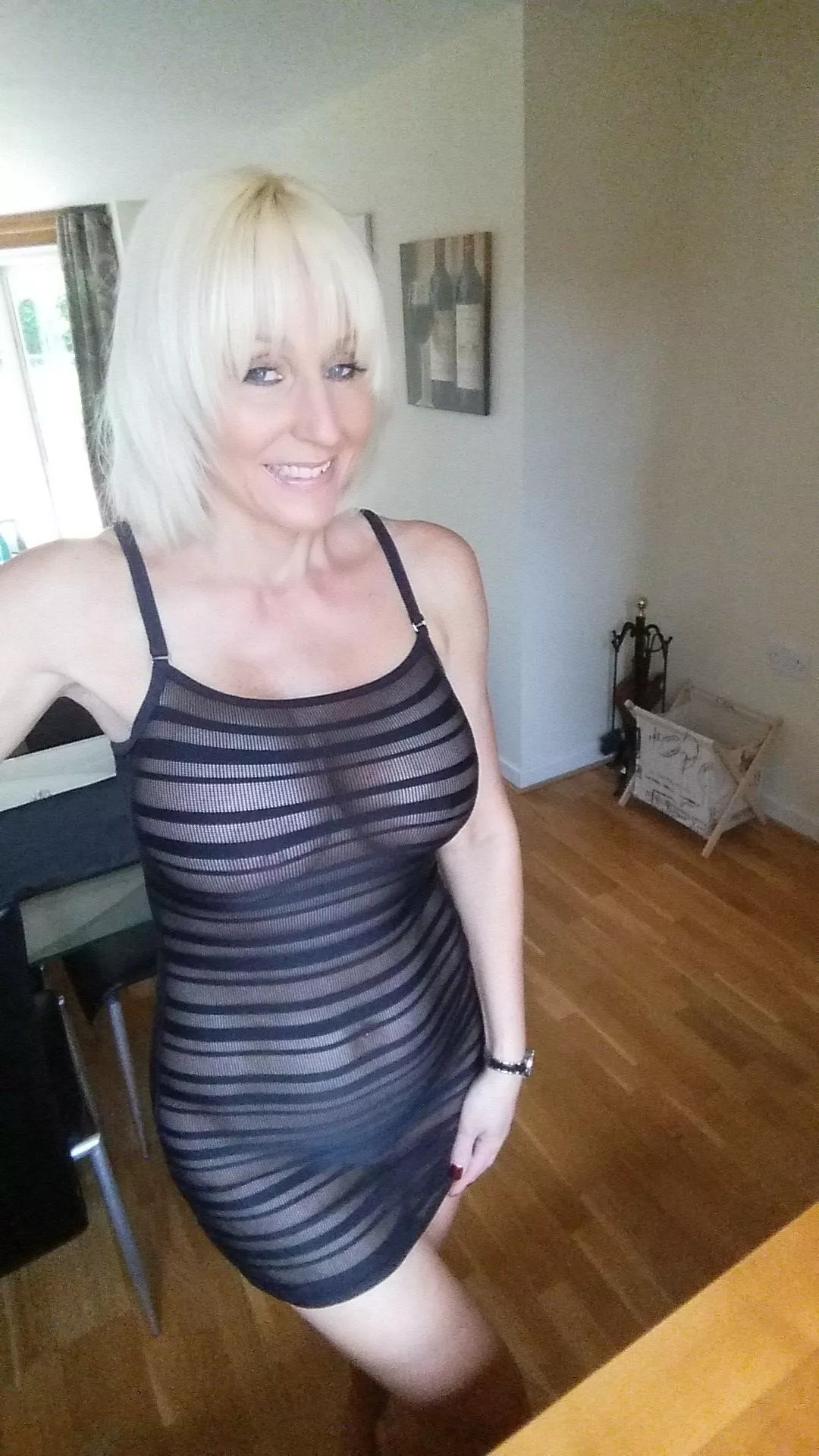 Here's a selfie in a see thru dress .. hardly a dress really .. but I hope you enjoy it. posted by JanBurton