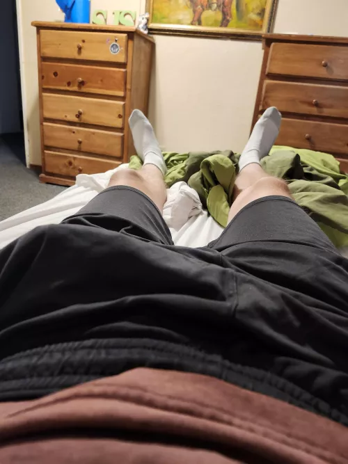 How I look while your rubbing your hand on my leg right next to my dick by buddyDish