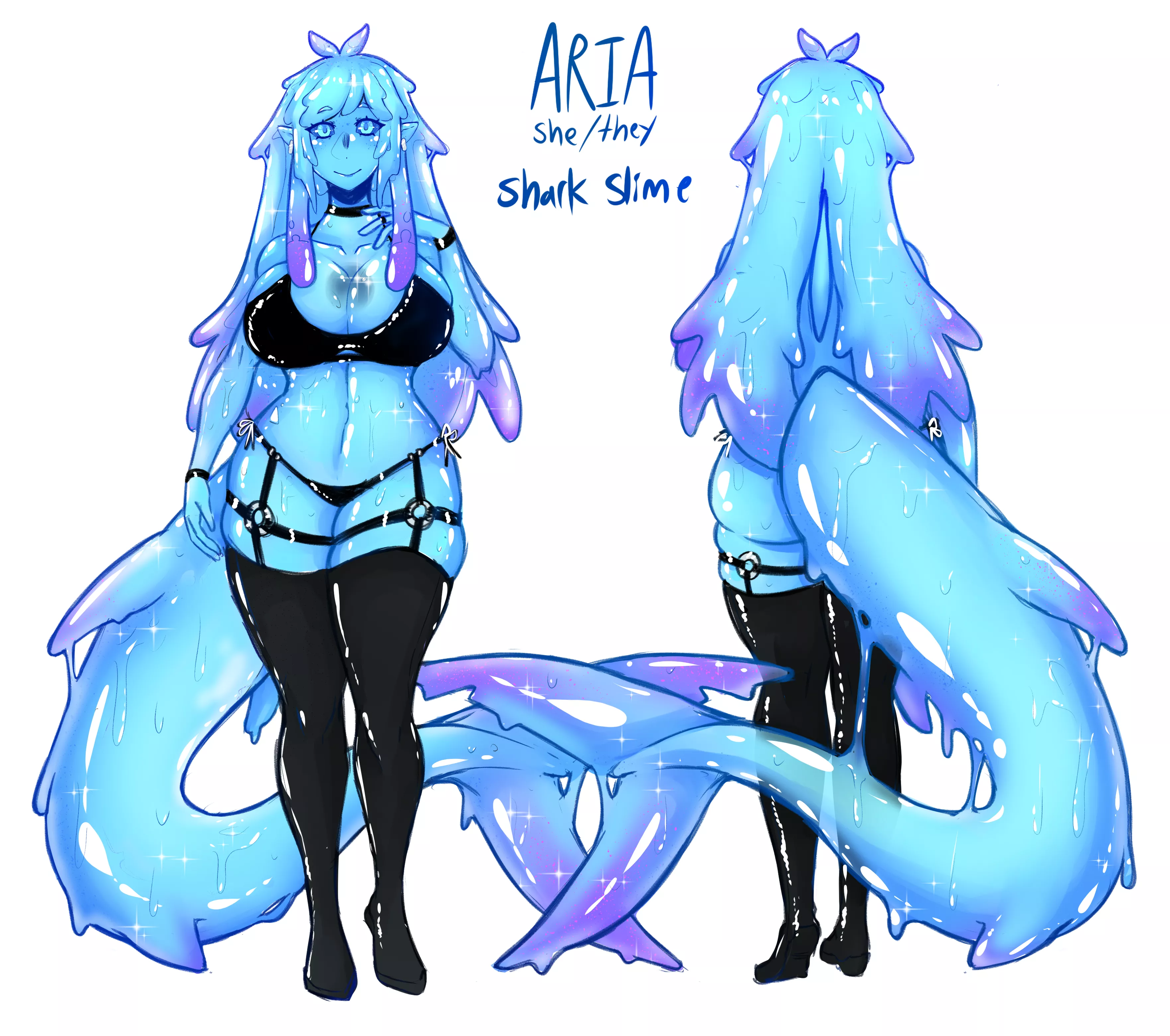 Shark Slime girl, Aria [Novatemi, OC] posted by Novatemi
