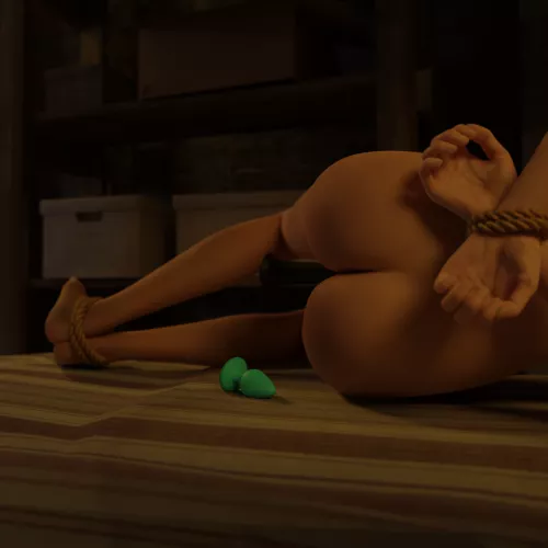 tied with butt plug ready to be put in my tight hole // vrholes.com  by VRHoles