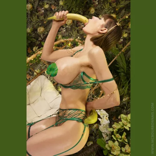 Pleasuring a big banana by DAT-BOOBS