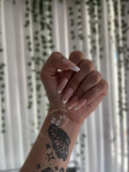 Pretty French tips before vacation 🤍 by Thegoddessfiona