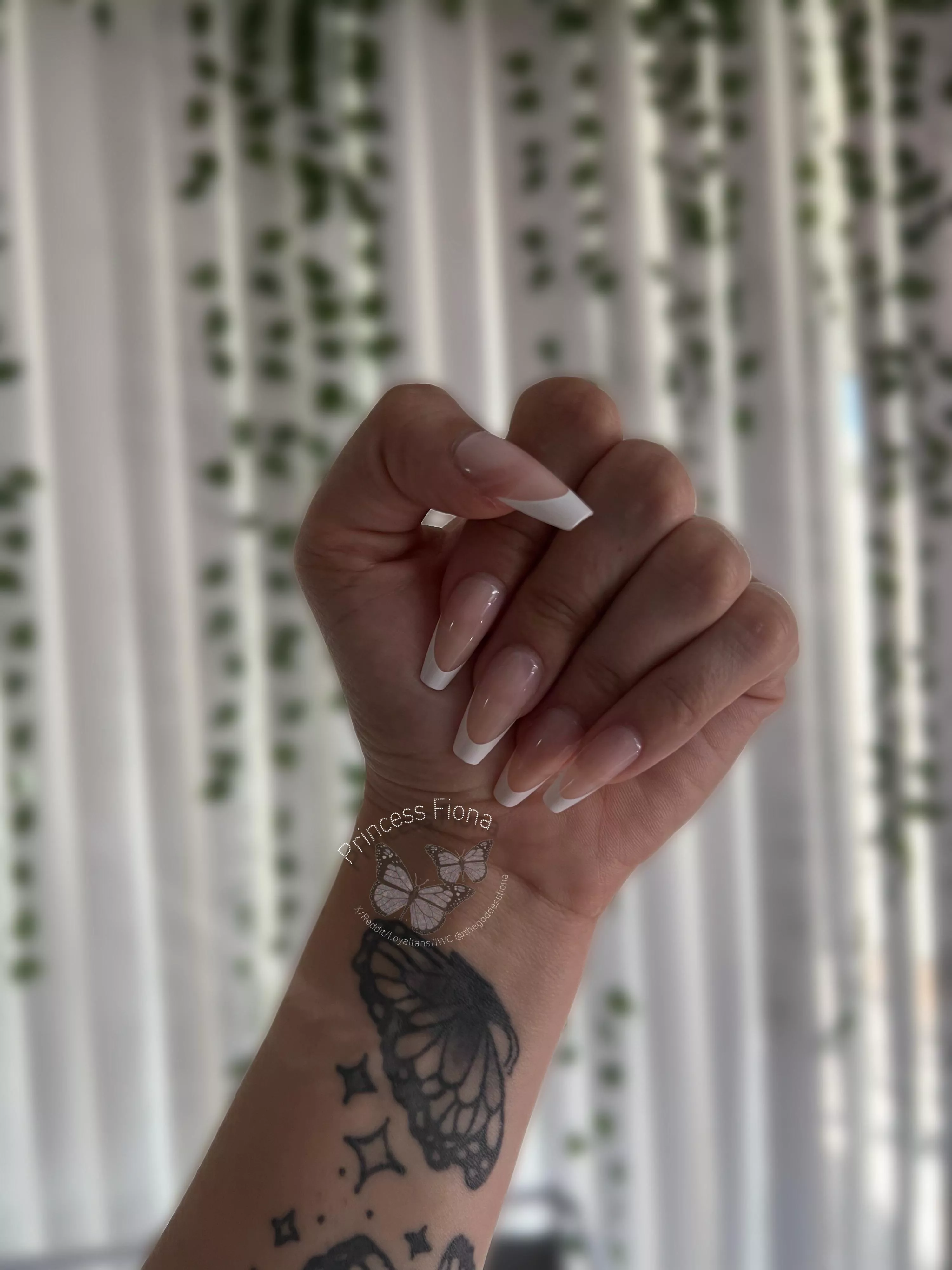 Pretty French tips before vacation 🤍 posted by Thegoddessfiona
