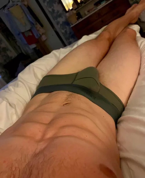 Tommy Johns briefs barely holding my morning wood in.  by Shred_and_Bread