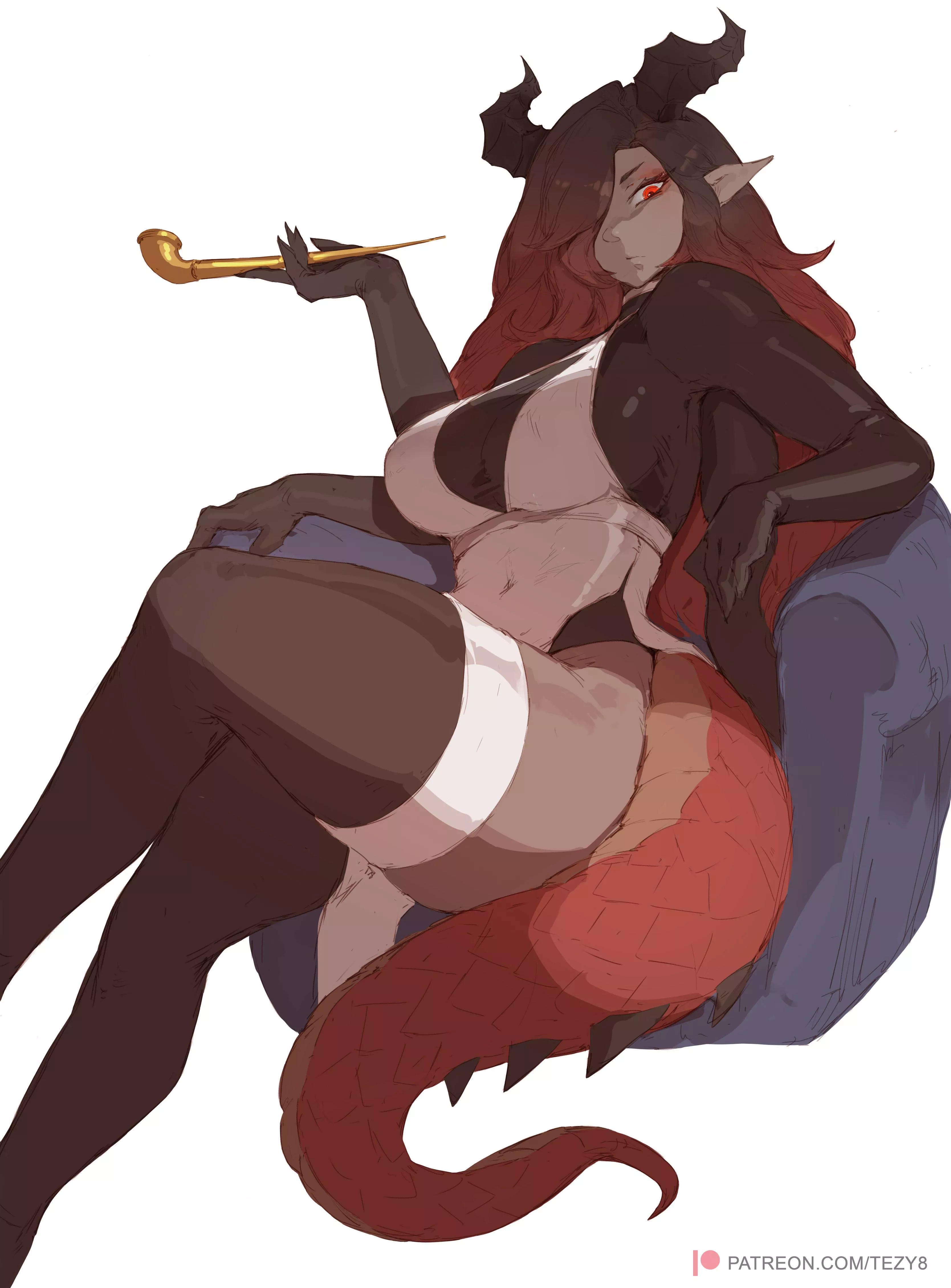 Dragon girl who's the mentor figure type [Original] posted by StarvingArtist2000