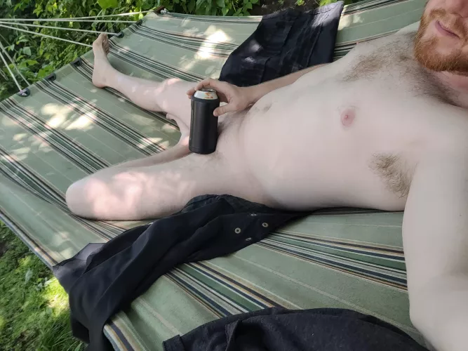 Naked in the hammock  by Naughtyexperiences