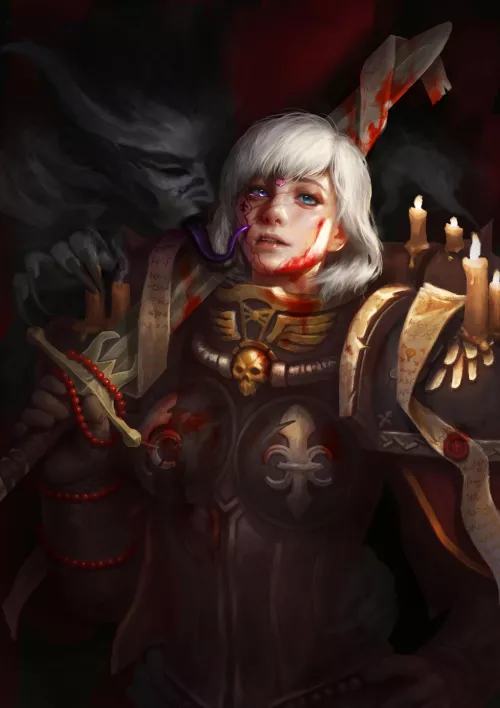 Oh, my pretty little bird, you've been shackled by your false Emperor for far too long... Submit to me and you may finally spread your wings~ by Drab_Sleaze69