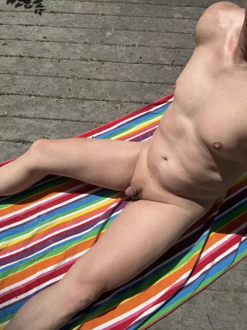 Outside getting some sun by NakedPornAddict