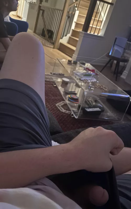 (19) Horny at my friends house… He’s too into the game to even notice my hard cock by factog