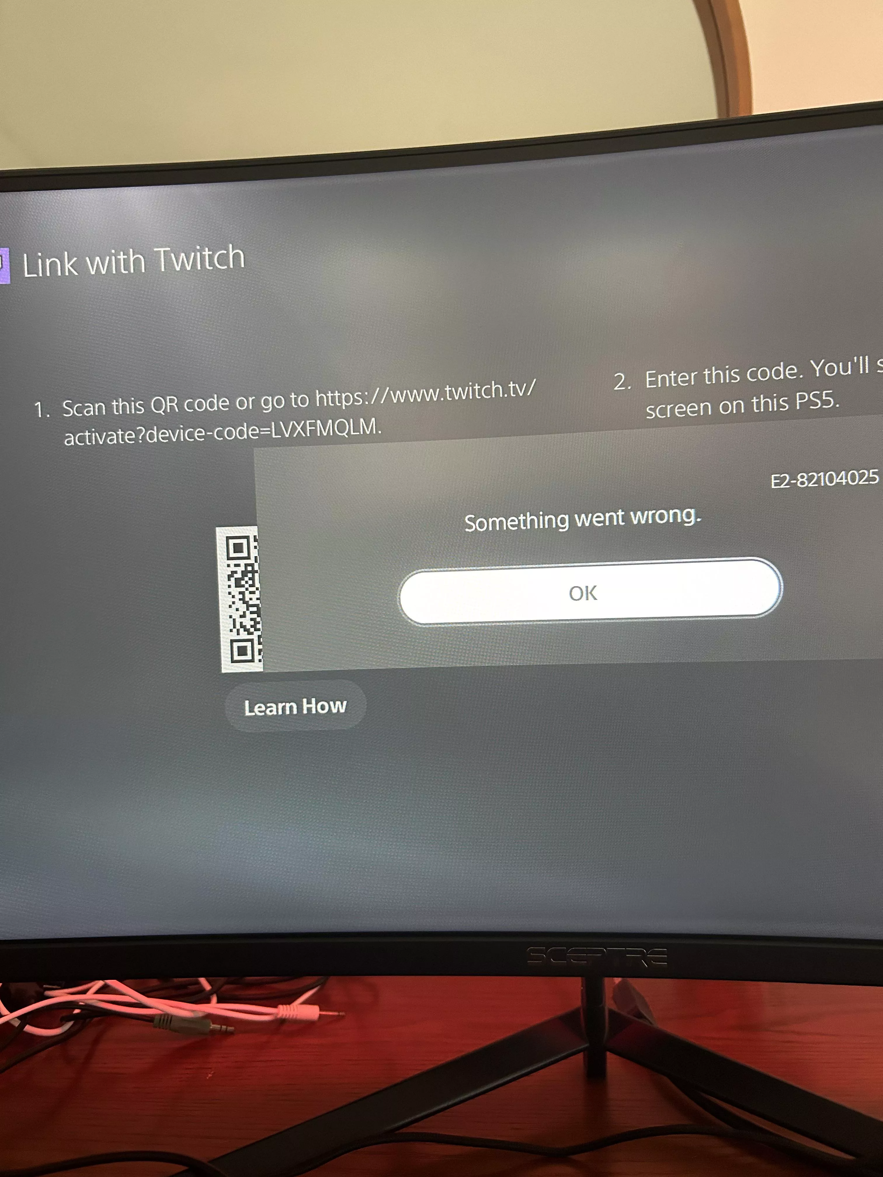 I can’t link my twitch account on playstation posted by Nxftyo1