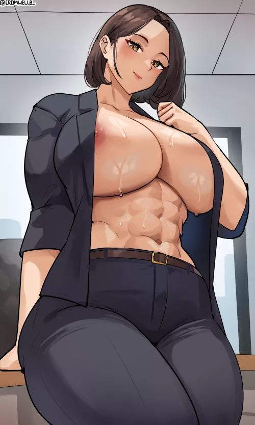 Sweaty Muscle Mommy  by Azazel_Hazelrink