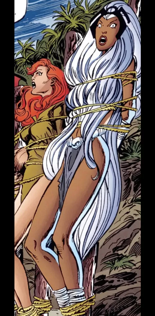 Jean Grey and storm tied up by No-Bid-3106