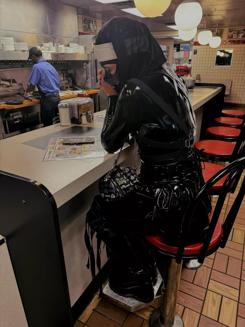 Latex doll at waffle house, what will she order? by Zekamashiuwu
