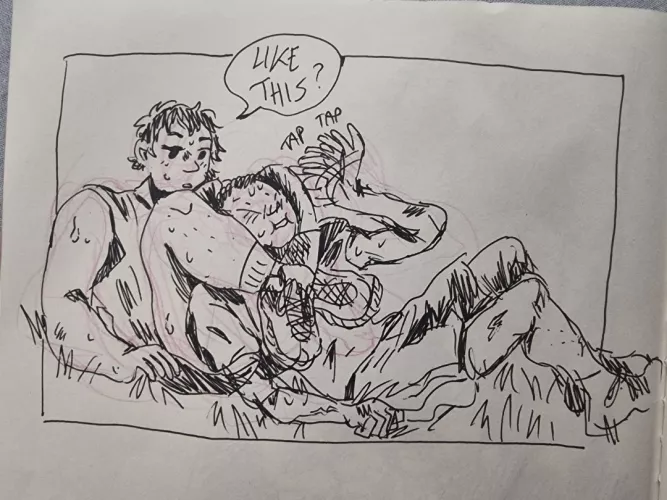 Bjj is pretty horny as a martial art (I know the form is wrong but the heart was in the right place) (oc) by stupiddquestionsonly