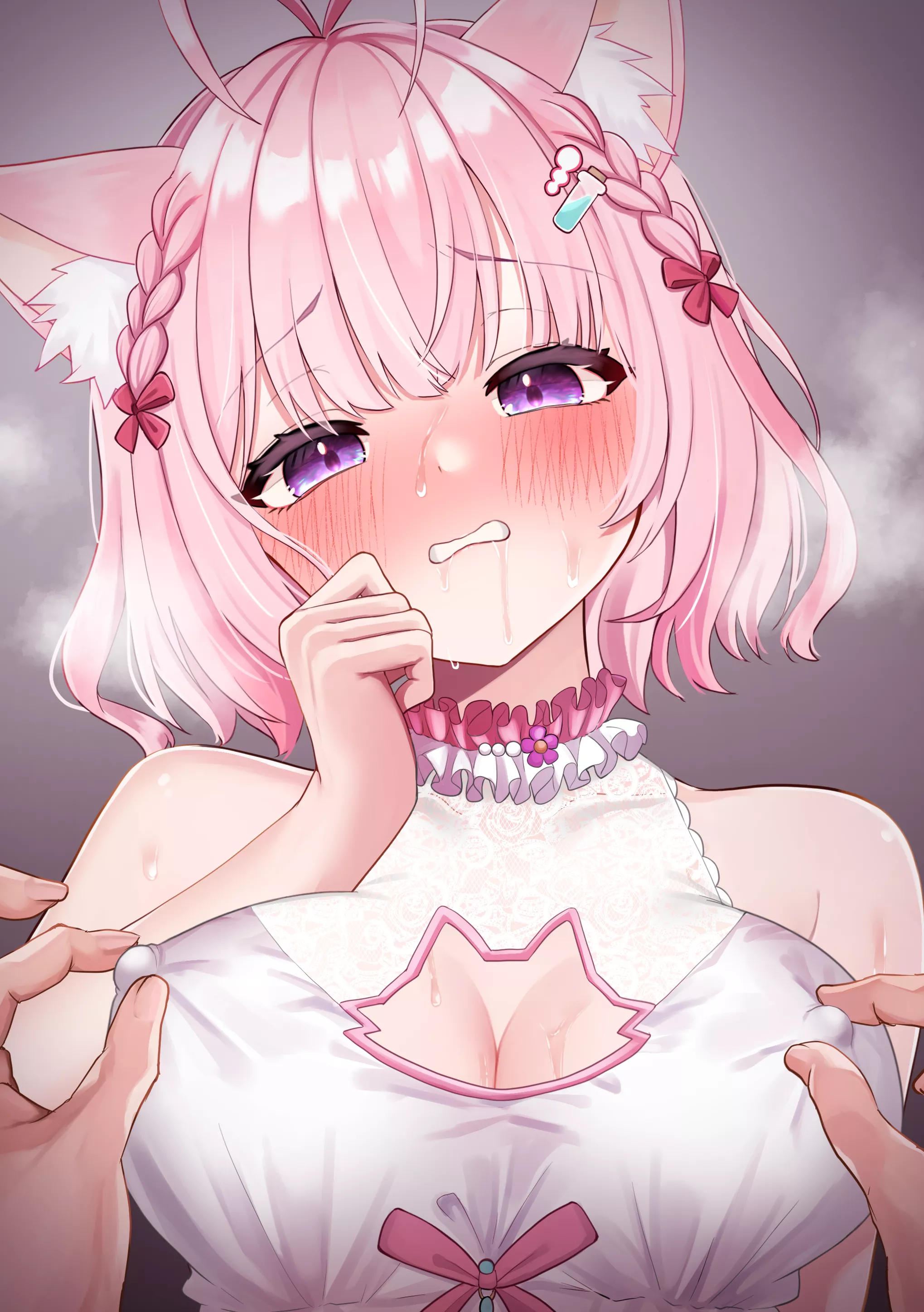 Master~ Wh-Why do you always want to keep me f-flustered... mmn... youre such a tease... posted by lil_foxycat