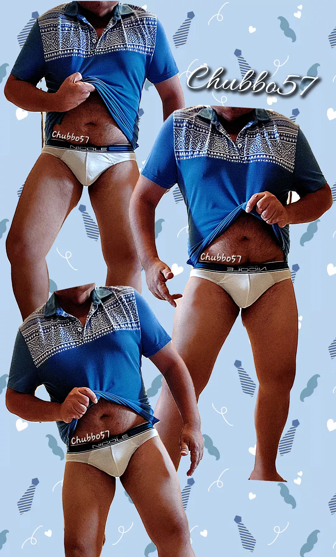 Monday workday dadbod in a dadshirt 🧔🏽‍♂️👕🧦👔🥸 posted by chubbo57