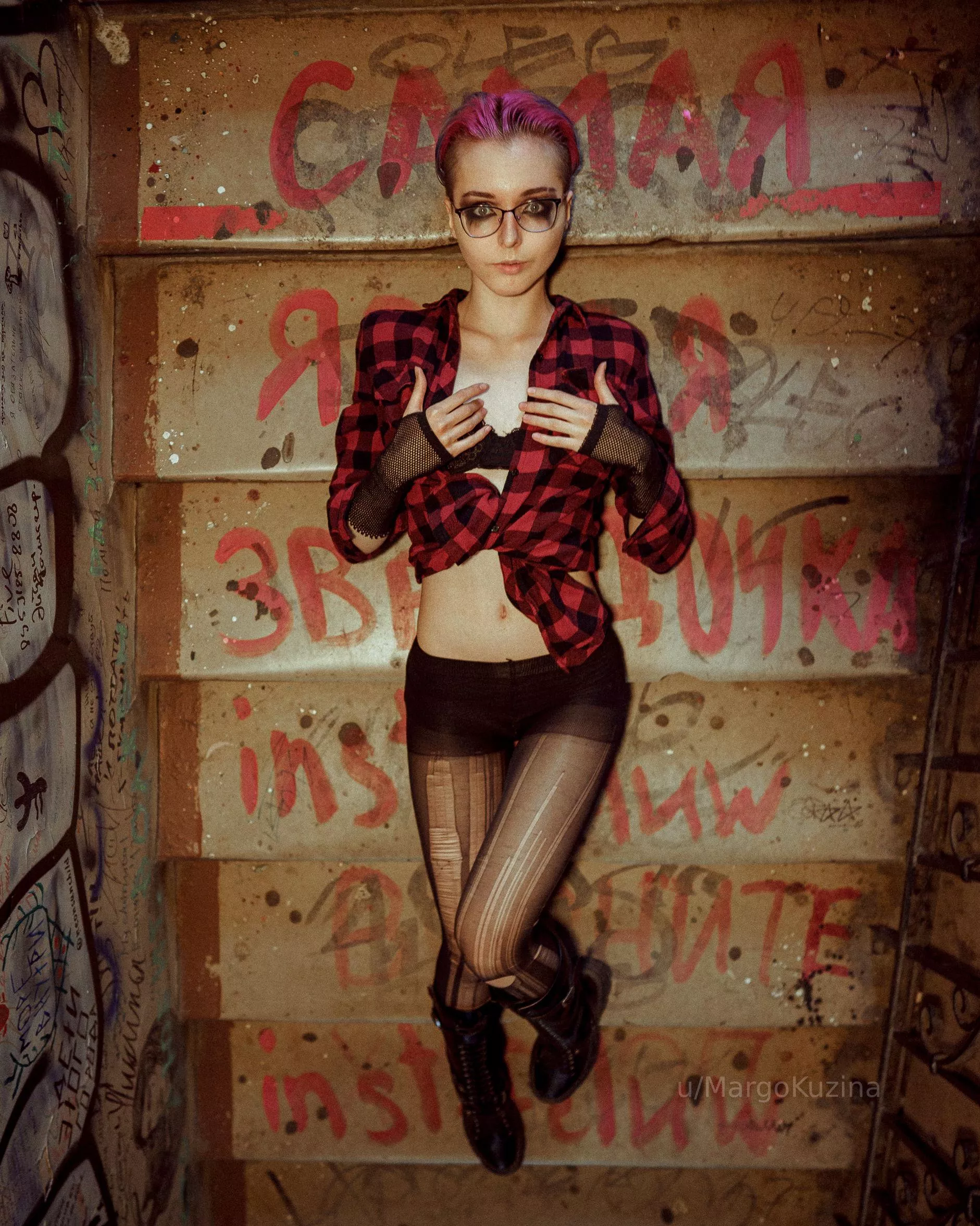 punk charm shines through in the dim stairwell posted by MargoKuzina