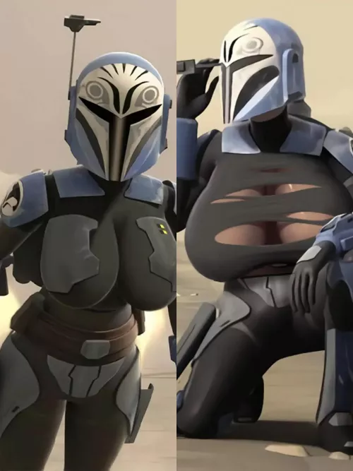 The armor couldn't withstand Bo-Katan's big tits and it tore (Unknown)  by Weird_Collection8621