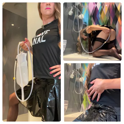 The first flush to get ready for my first ever milk and molasses enema by Sissy_in_denial795