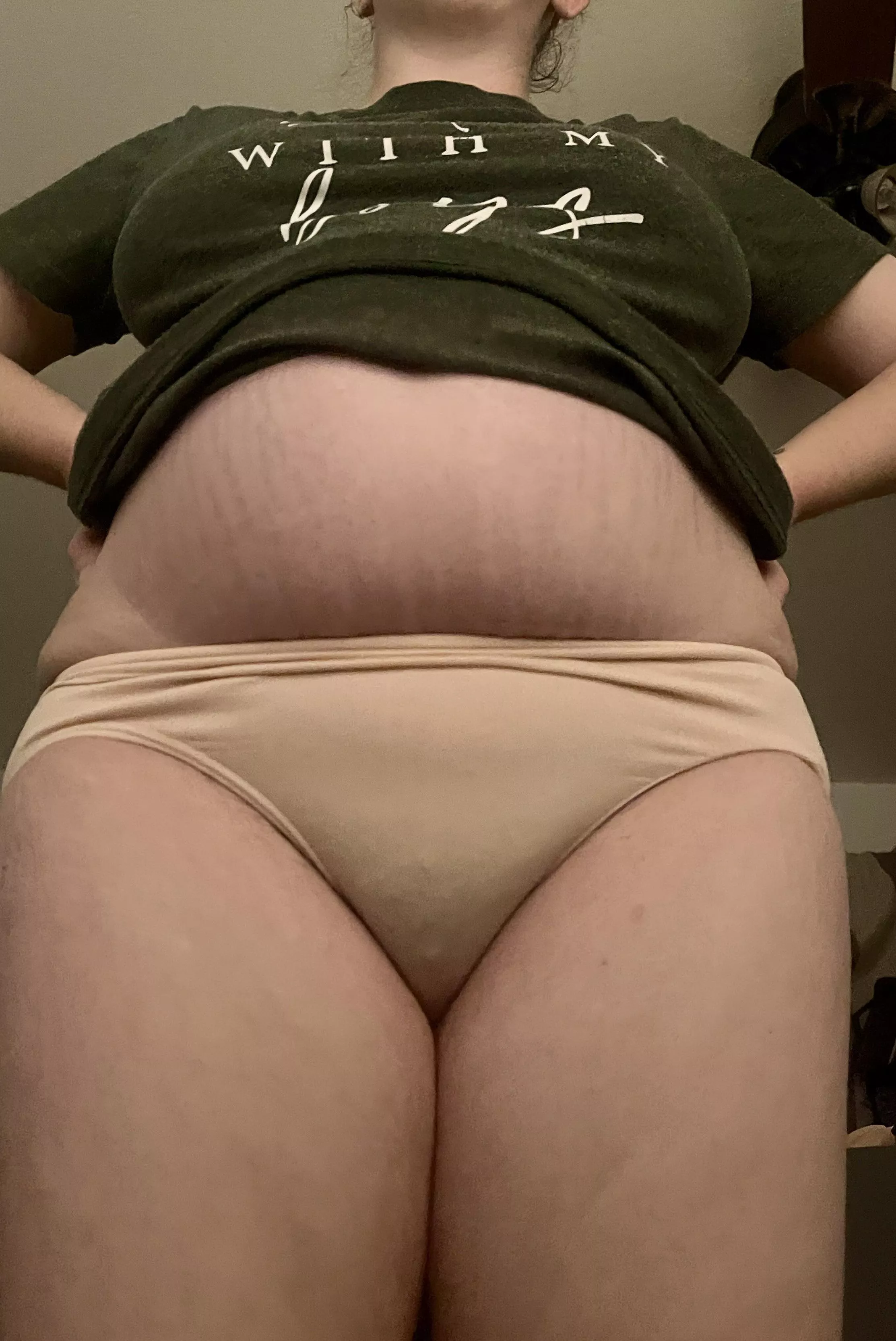 Front view of my granny panties freshly showered and in my pjs for the night🥰 posted by kellythemilf