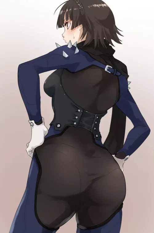 Makoto in her skin-tight suit (kurosususu) by ENFanatic
