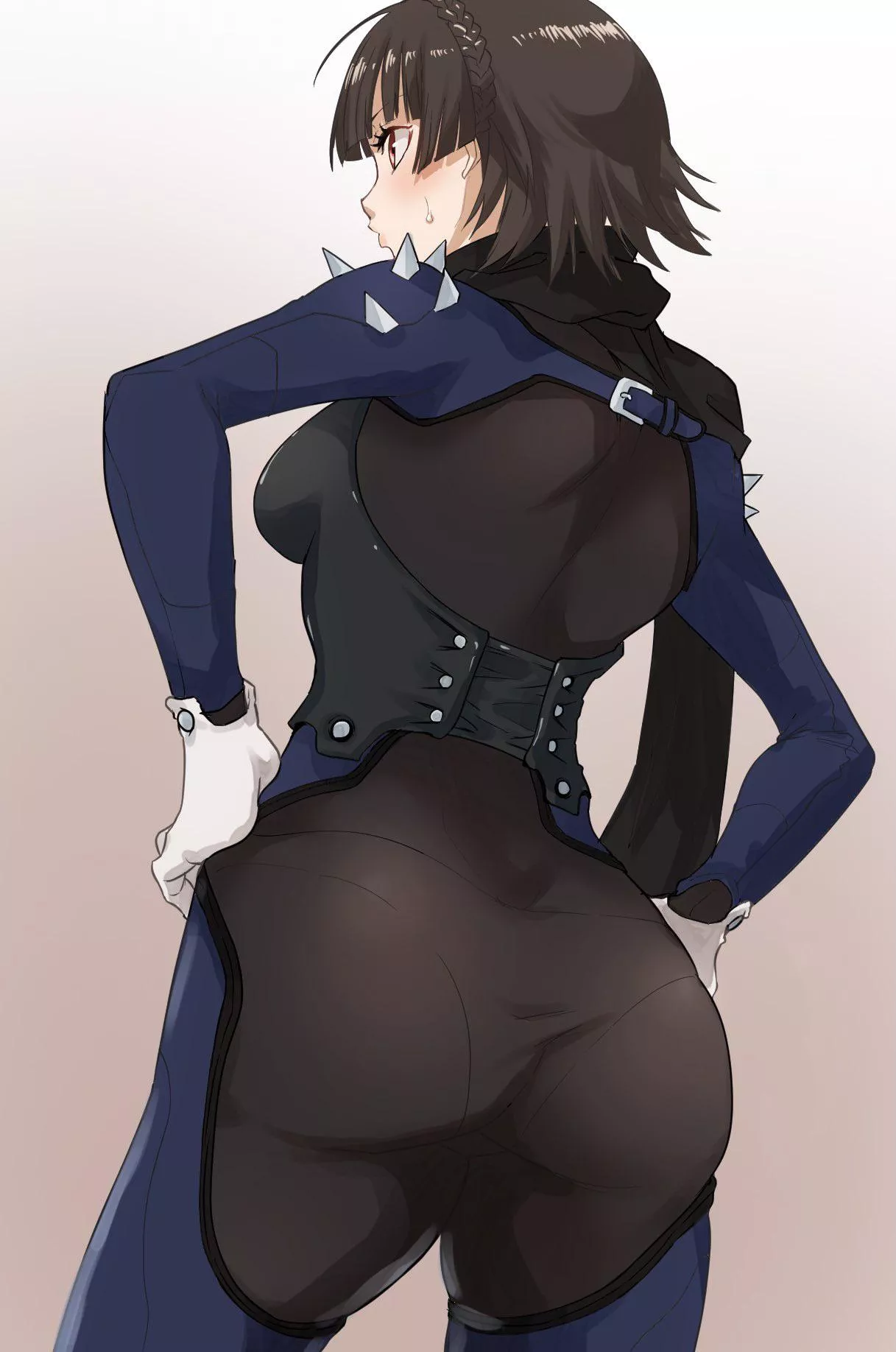 Makoto in her skin-tight suit (kurosususu) posted by ENFanatic