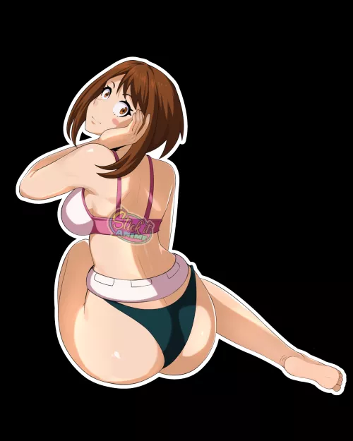 Ochaco caught you peeking (Stick it Anime) by Stickitanime