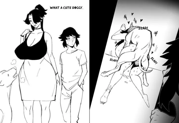 When my mom and I were trying to find our way home, we got lost walking along the alleys. Luckily we came across a dog that cheered up mom's spirits (jijis-waifus)  by Alinaserve