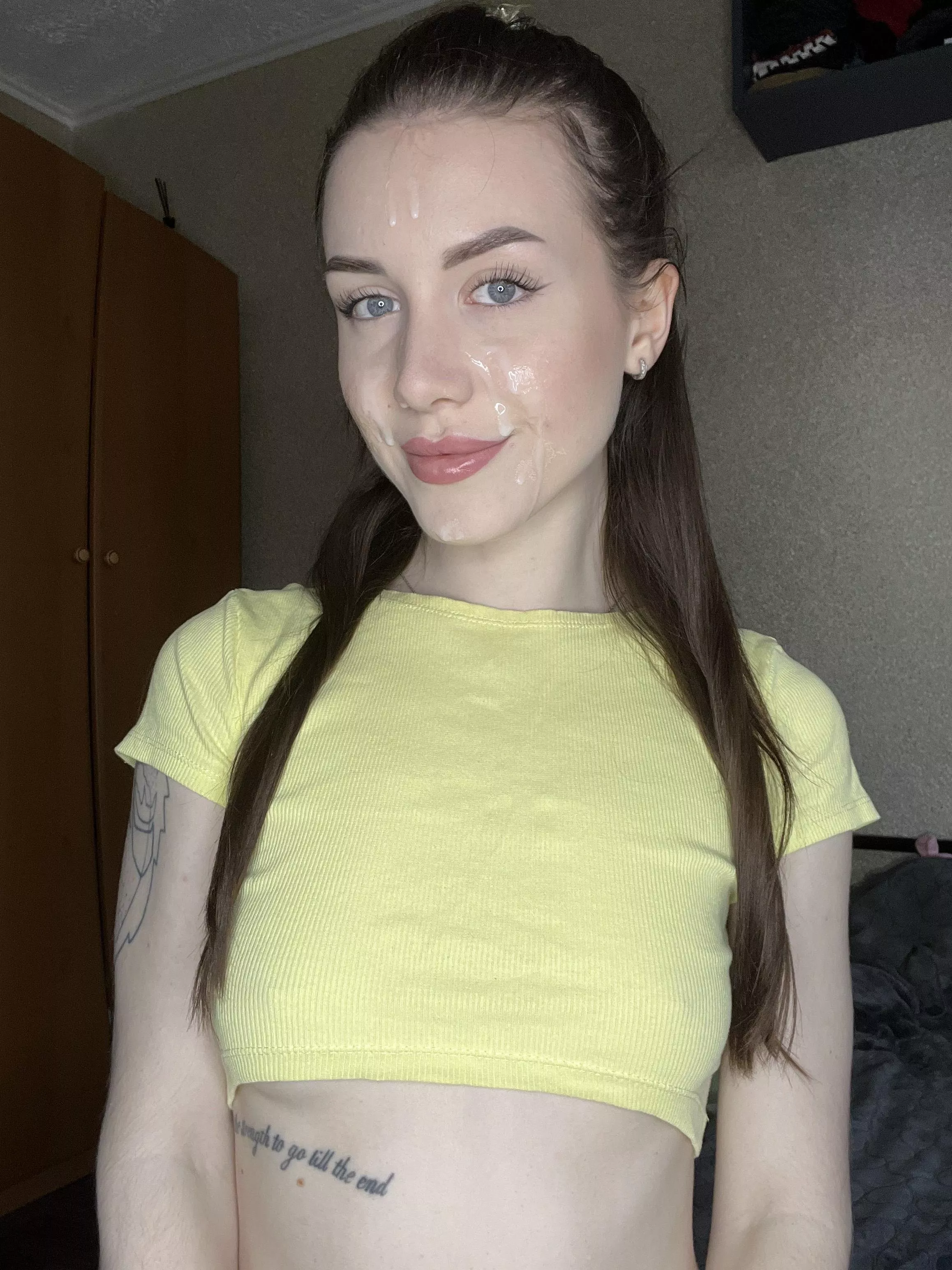 A girl with cum on her face can't help but be happy posted by _LUNAmoon