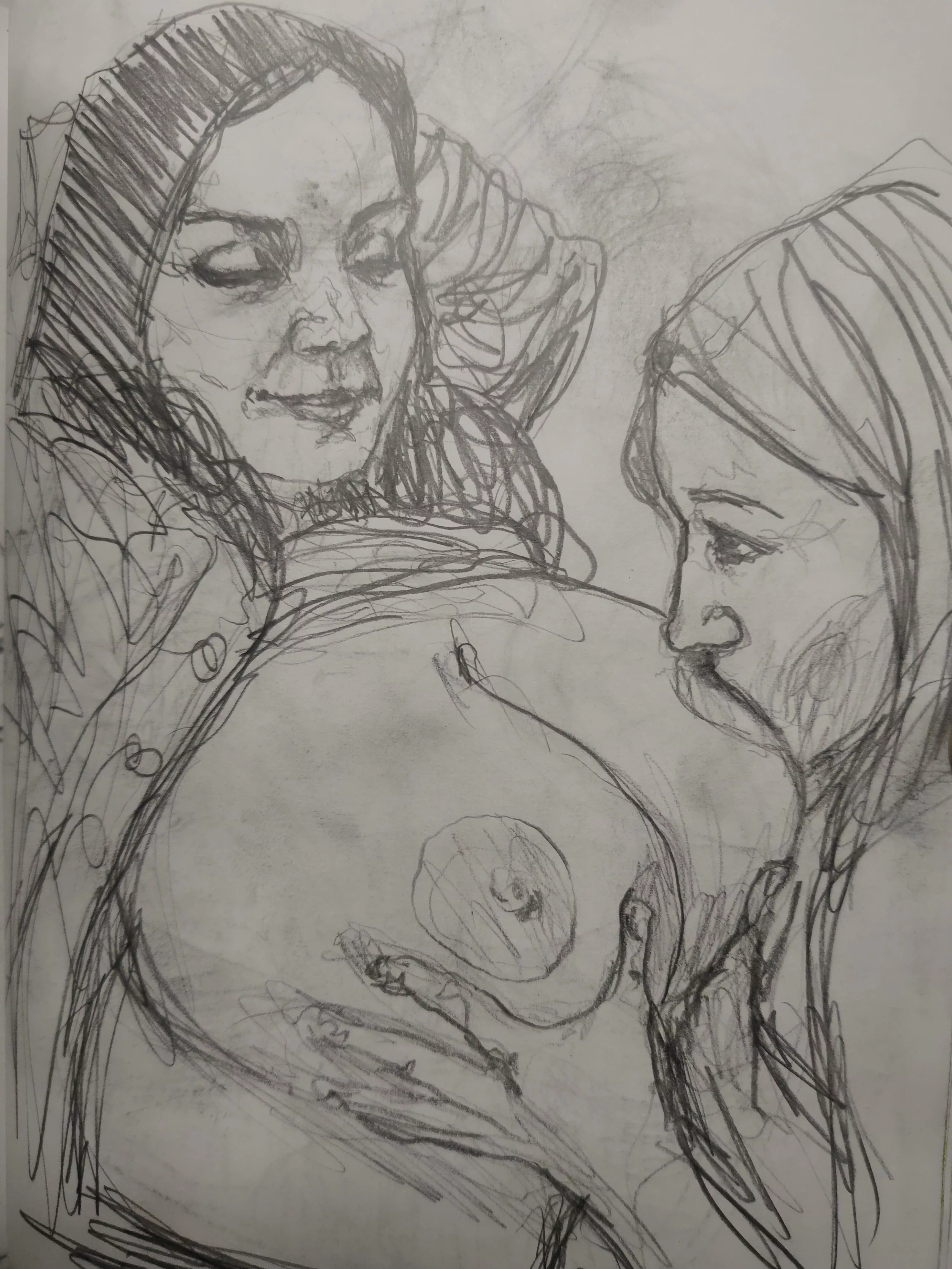 Another sketch of a big suck on Milena's breasts posted by hugtitlover