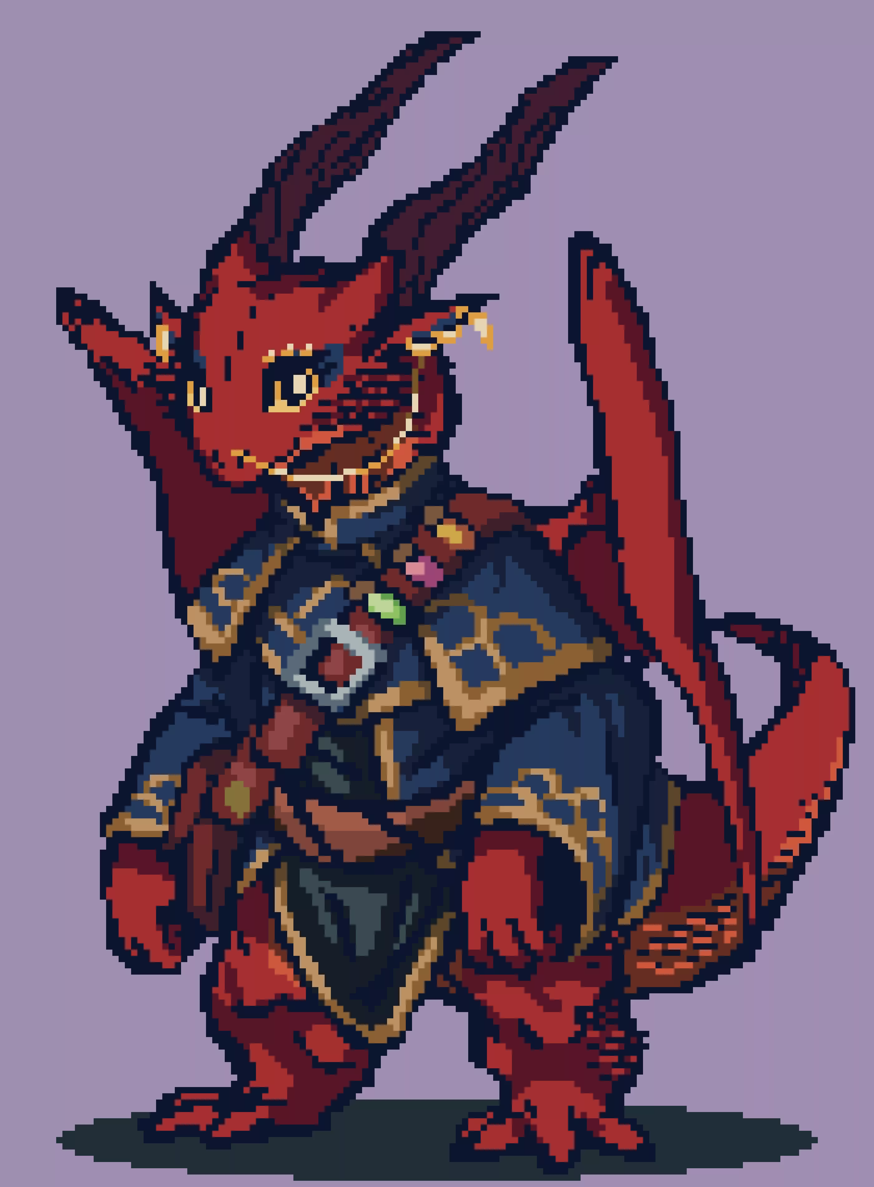 Hey, guys! this is my OC, she is a dragon and an alchemist, she spends most of her time in her ''lesser dragon'' form which is the one you are seeing, check me profile if you what to see her true dragon form (i already posted here tho). She doesn't  posted by iusca