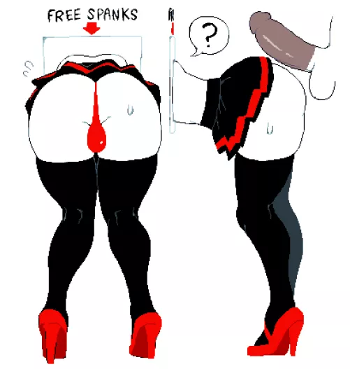 The sign says spanks only, but if guess it's fine just this once.. 🤤🍆 by Spade_Jade