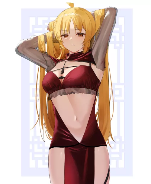 Seika Posing In Her Sexy Red Dress (Bocchi The Rock) by Csxc