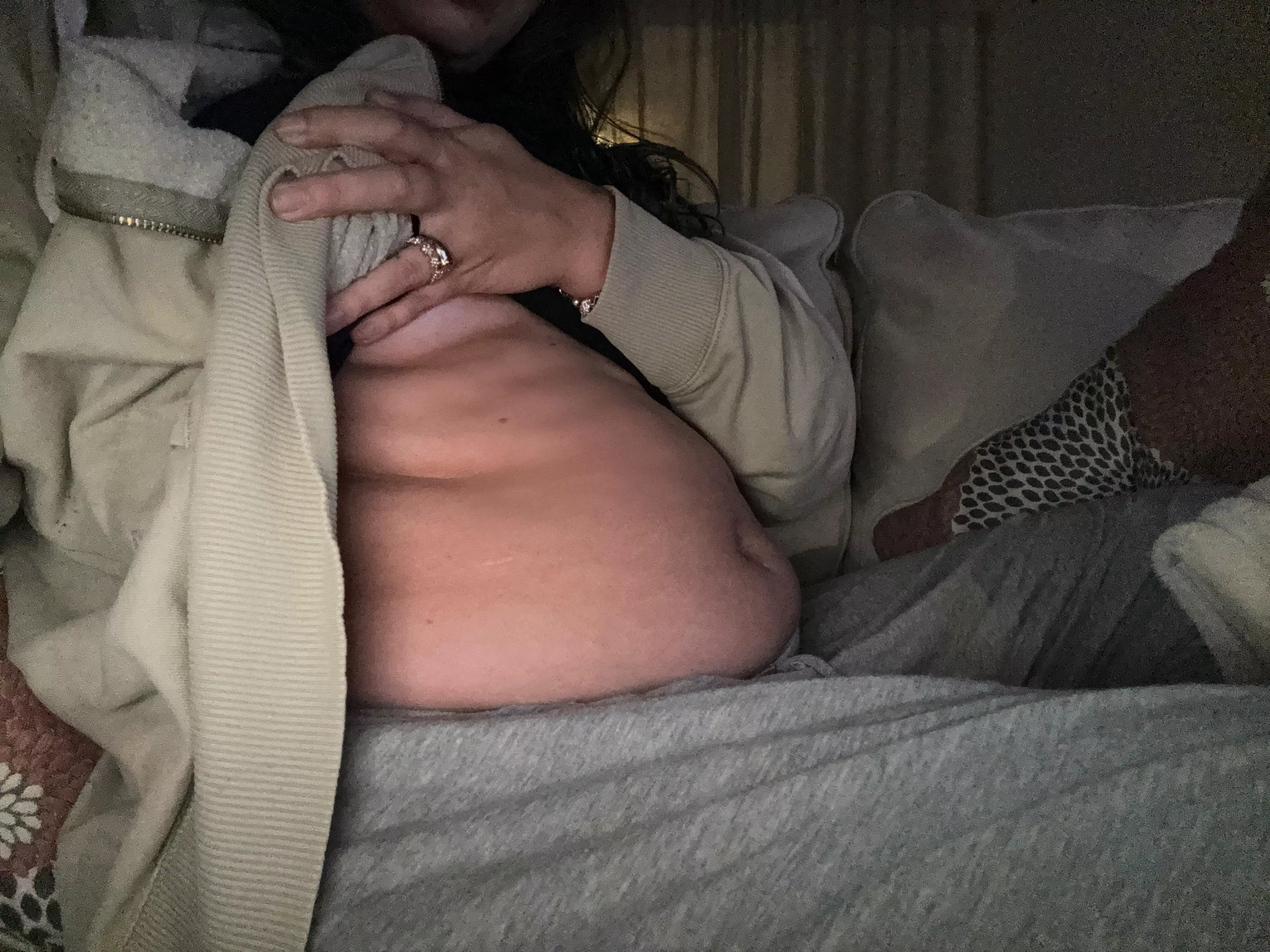 Stuffed to the max & stuck on the couch, just the way I like it ❤️ posted by bellagirlsbelly