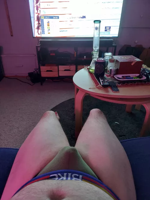 Wearing BIKE athletic jock briefs while watching the Olympics by Homo_gone_wild