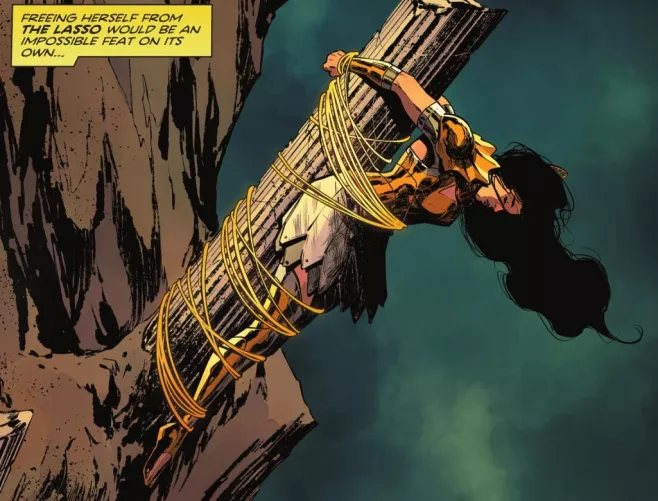 Wonder Woman tied up by SaltyTreeTop