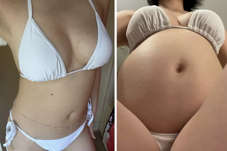 asian girl enjoyed every OVERSTUFFED bite 🍕🍕 by asianbellygirl