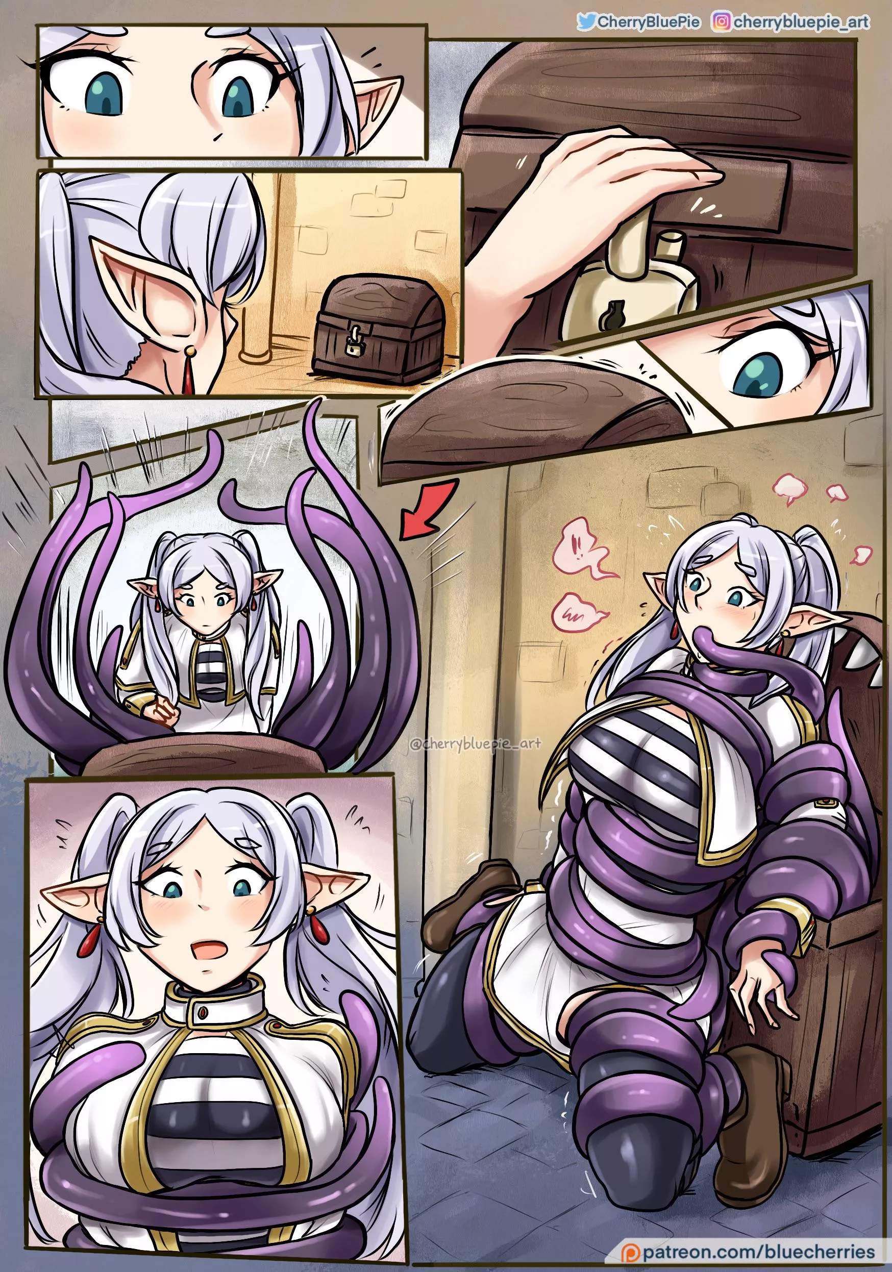 [OC]: Frieren seeks out a mimic 📦🦑 posted by wamcherrypie